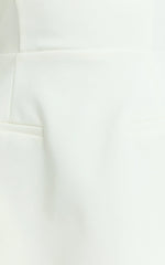 Benson Playsuit - Strapless Fit and Flare Playsuit in White