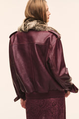 Eveline Leather Bomber Jacket